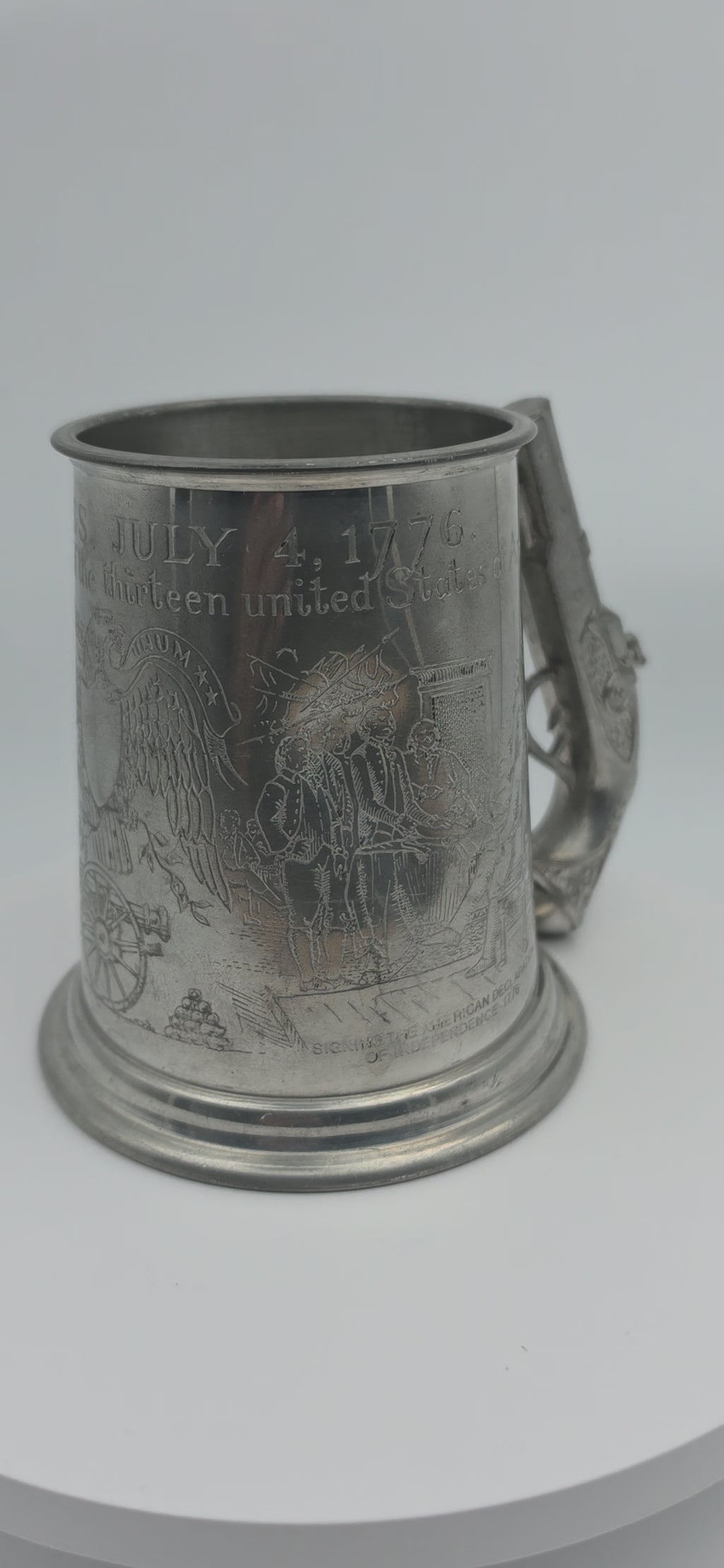 4 of July- Declaration of Independence Tankard Leonard Eales of Sheffield Pewter