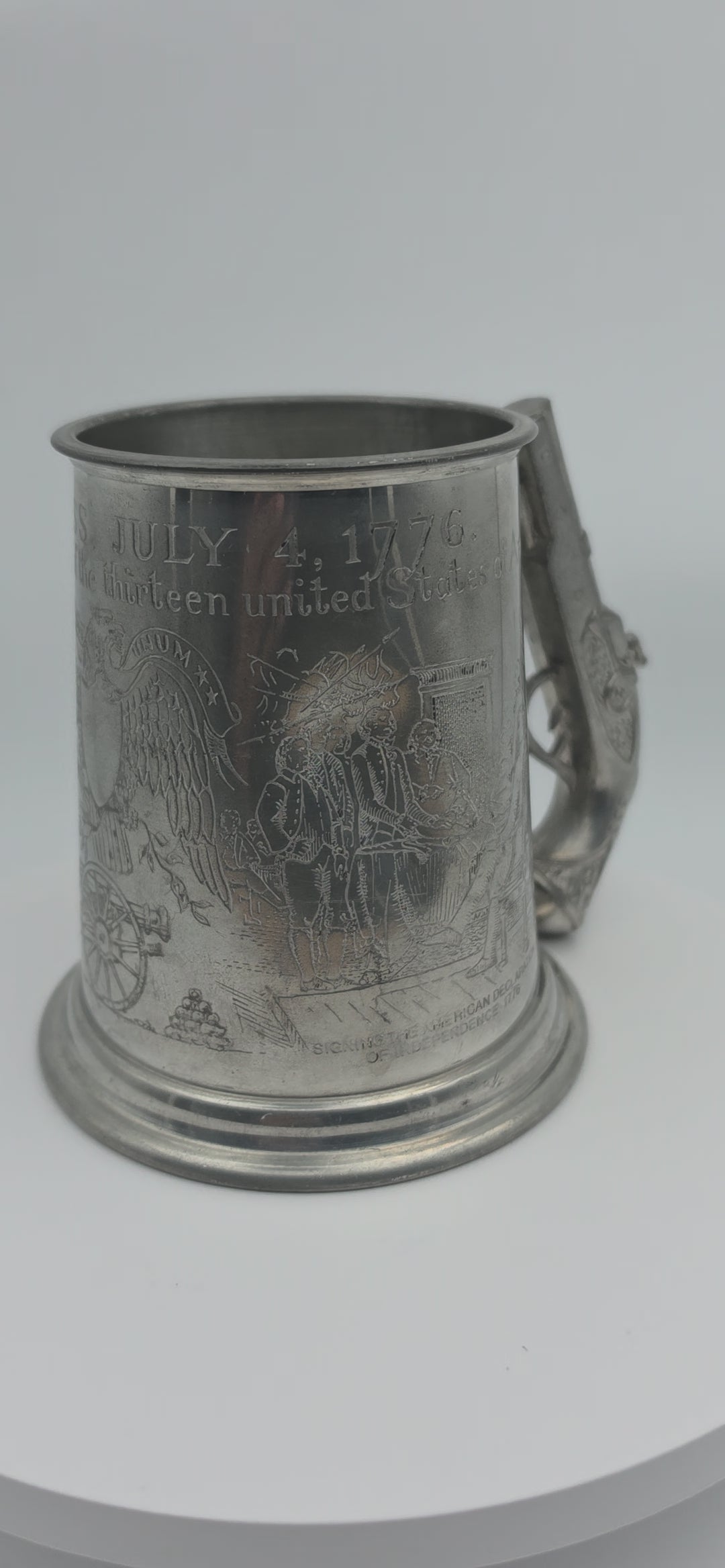 4 of July- Declaration of Independence Tankard Leonard Eales of Sheffield Pewter